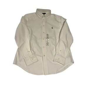 Polo Ralph Lauren Slim Fit Button Down Oxford Shirt Boy's Size M(10-12) White